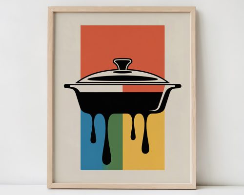 Retro Casserole Dish Print, Pop Art Poster