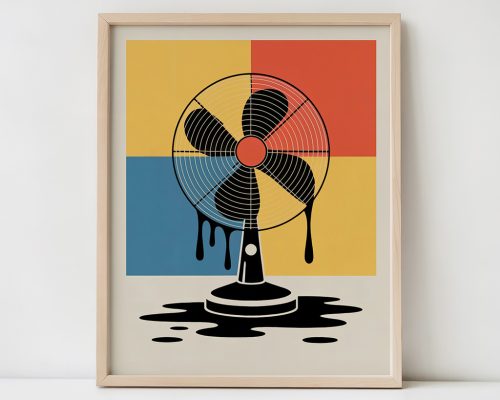 Retro Desk Fan Poster, Pop Art Wall Print