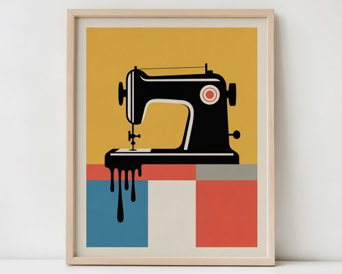 Sewing Machine Wall Art Print, Retro Poster