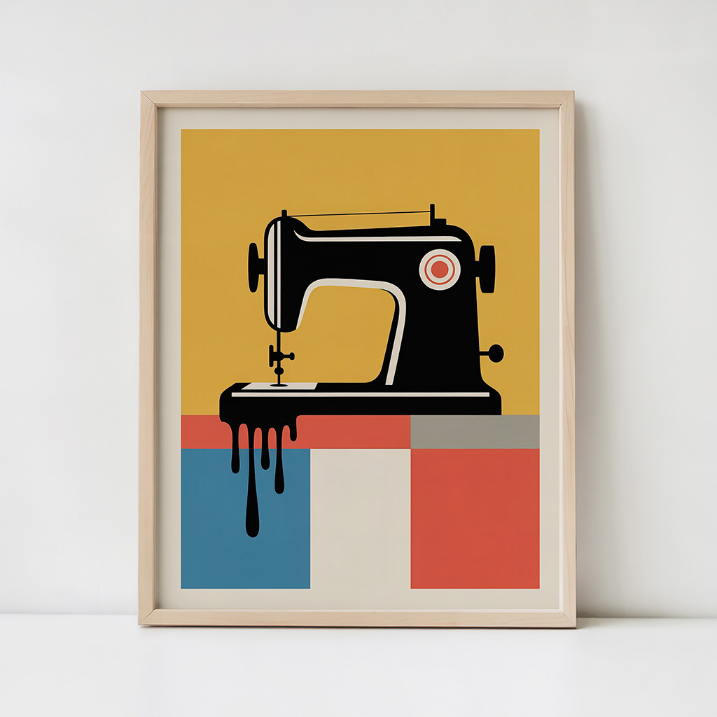 Sewing Machine Wall Art Print, Retro Poster