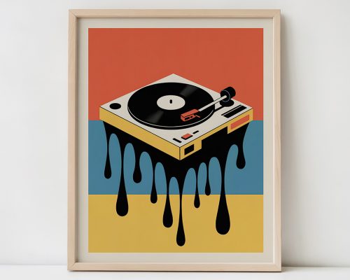 Record Player Art Print, Turntable Poster