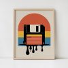 Floppy Disk Retro Art Print, Pop Art Tech Poster