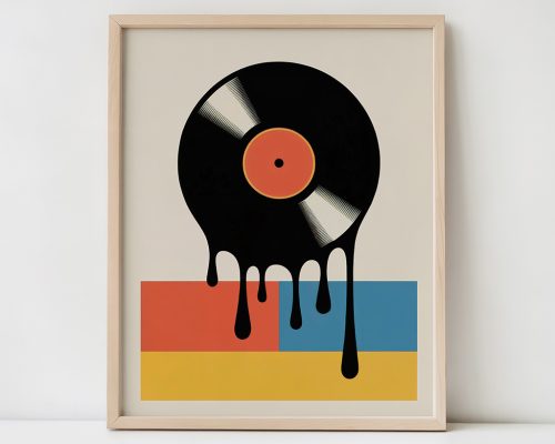 Retro Vinyl Record Print, Music Pop Art Poster