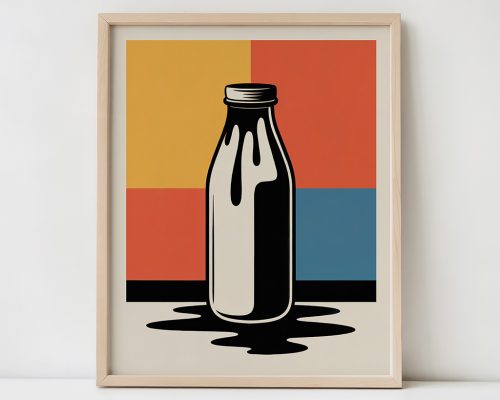 Glass Bottle Art Print, Pop Art Kitchen Poster