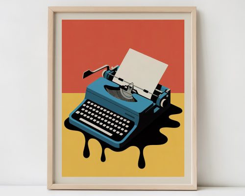 Retro Typewriter Print, Pop Office Wall Art