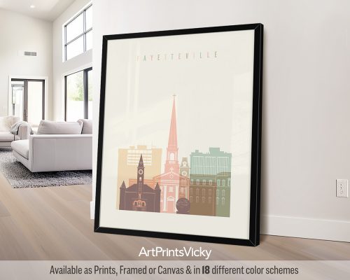 Fayetteville City Print in Pastels by ArtPrintsVicky