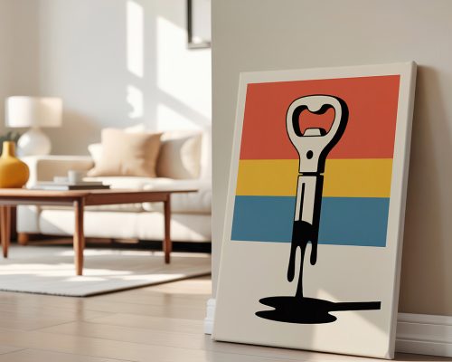 Alternative view of Retro Bottle Opener Print, Pop Art Kitchen Poster