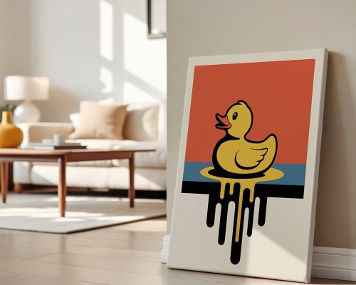 Alternative view of Yellow Rubber Duck Print, Retro Bathroom Poster