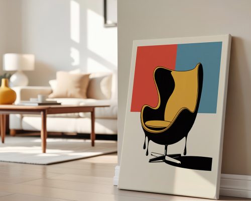 Alternative view of Egg Chair Poster, Retro Interior Design Wall Art