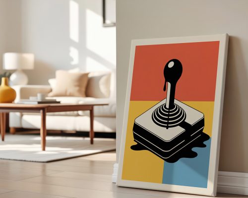 Alternative view of Retro Game Joystick Print, Arcade Pop Art Poster