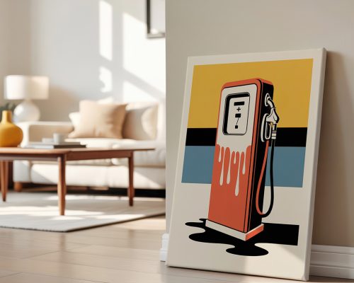 Alternative view of Retro Gas Pump Print, Garage Bar Pop Art Poster