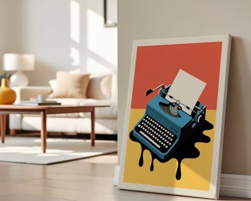 Alternative view of Retro Typewriter Print, Pop Office Wall Art