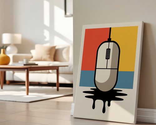 Alternative view of Retro Computer Mouse Poster, Pop Art Tech Decor