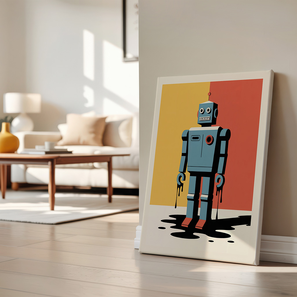 Retro Robot Toy Print: Pop Art Poster Wall Decor | ArtPrintsVicky