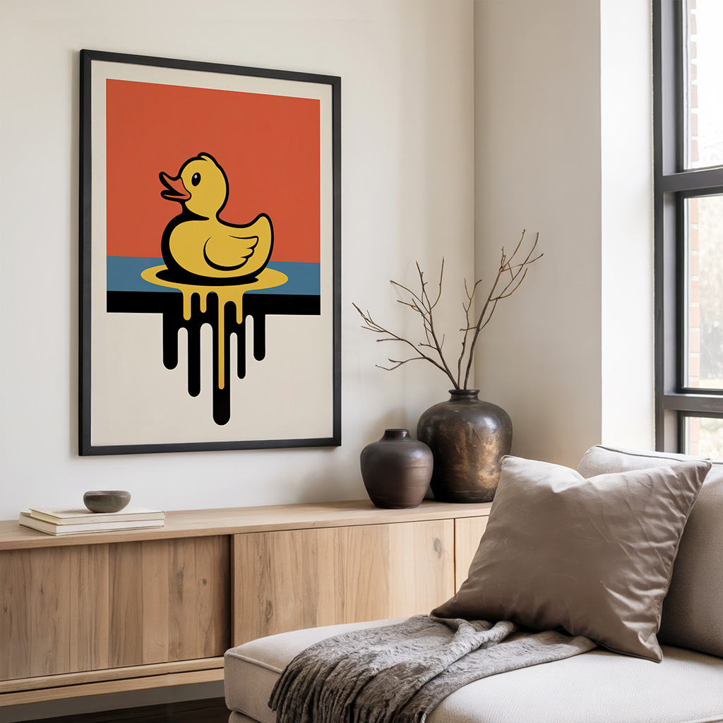 Yellow Rubber Duck Print, Retro Bathroom Poster - Image 3