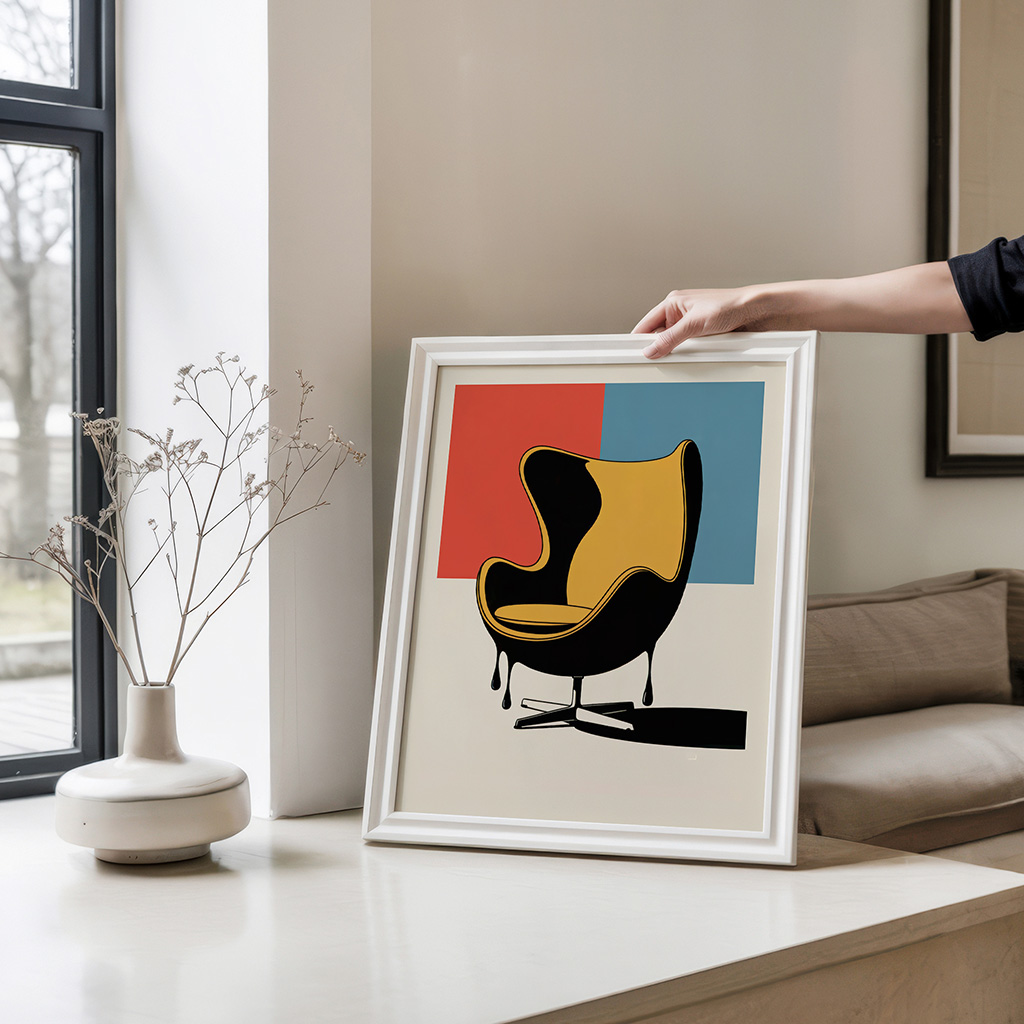 Egg Chair Poster, Retro Interior Design Wall Art - Image 4