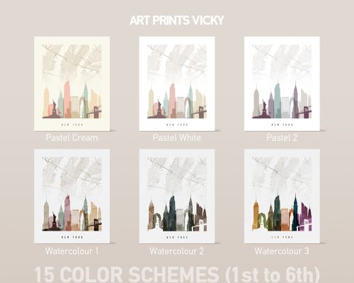 City Maps Color Schemes 1st to 6th at ArtPrintsVicky
