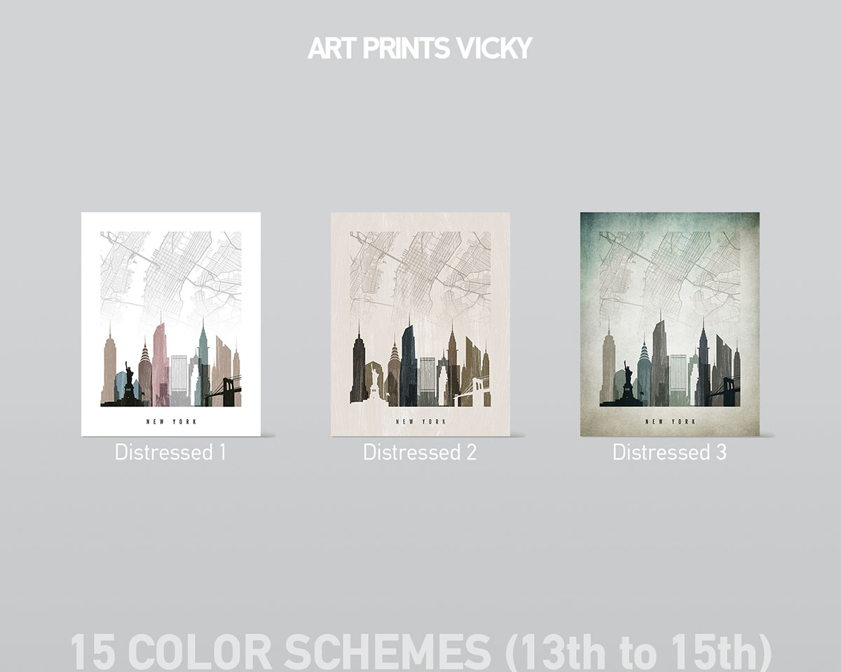City Maps Color Schemes 13st to 15th at ArtPrintsVicky