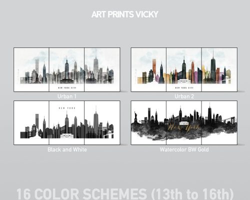 Set of 3 prints Color Schemes 13th to 16th at ArtPrintsVicky