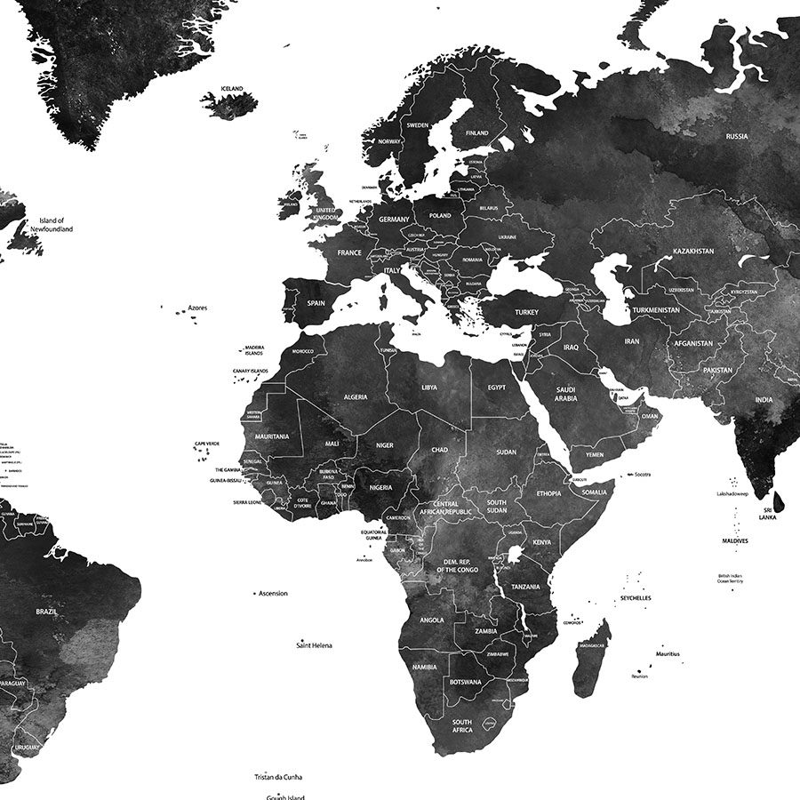 World Map Black And White Poster Detailed | Art Prints Vicky