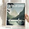 American Samoa national park vector illustration poster by ArtPrintsVicky