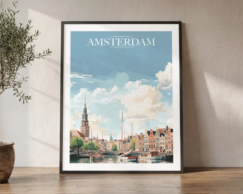Amsterdam Wall Art Print — Classic Cityscape Poster | ArtPrintsVicky