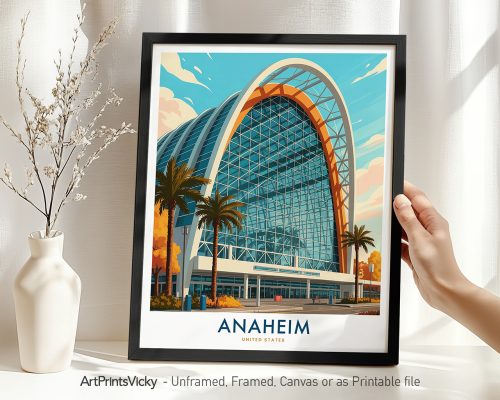 Anaheim Travel Print - Cityscape Retro Poster