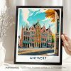 Antwerp Belgium Travel Poster - Cityscape Wall Art