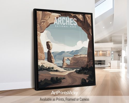 Arches National Park Utah vector illustration poster by ArtPrintsVicky