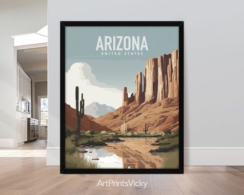 Arizona scenery travel poster in smooth colors by ArtPrintsVicky