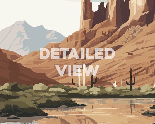 Arizona scenery travel poster in smooth colors detail by ArtPrintsVicky