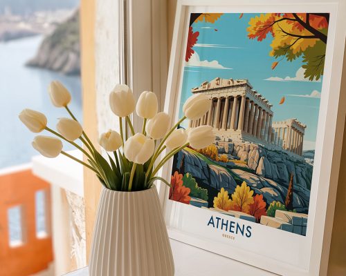 Alternative view of Athens Greece Travel Poster - Parthenon Wall Art