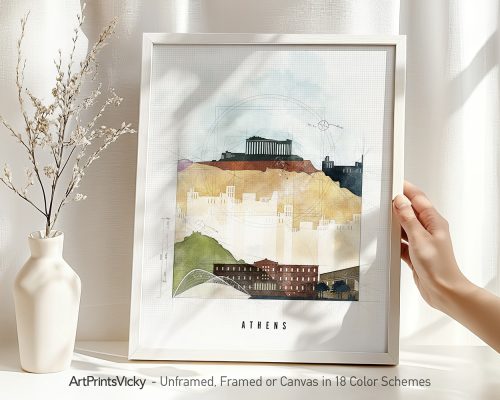 Alternative view of Athens Wall Art Print — Urban Skyline Poster
