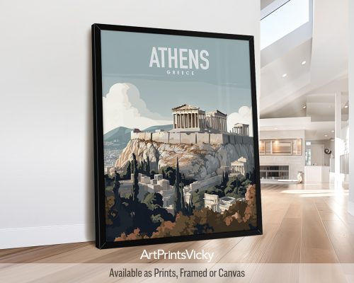 Athens Travel Art Print by ArtPrintsVicky