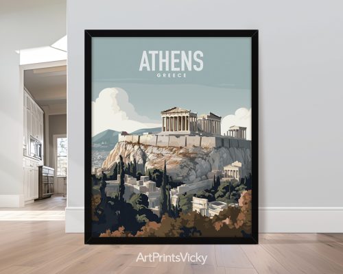 Athens Travel Art Print by ArtPrintsVicky