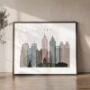 Atlanta Cityscape Wall Art — Distressed Poster Print | ArtPrintsVicky