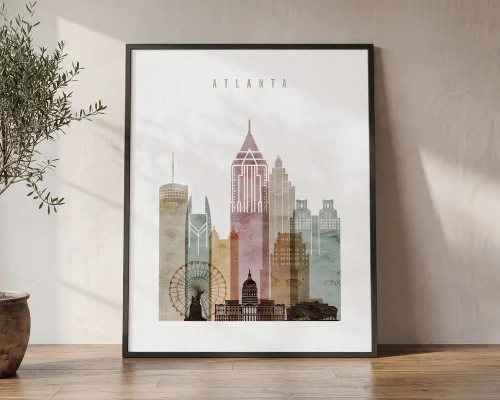 Atlanta Wall Art Poster — Watercolor Print | ArtPrintsVicky
