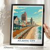 Atlantic City Boardwalk Travel Poster