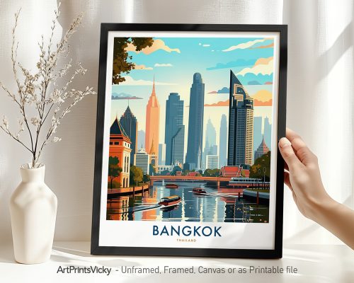 Bangkok Skyline Travel Print
