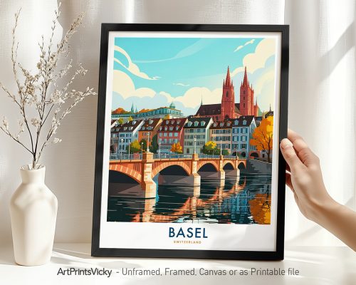 Basel Travel Poster - Switzerland Art Print
