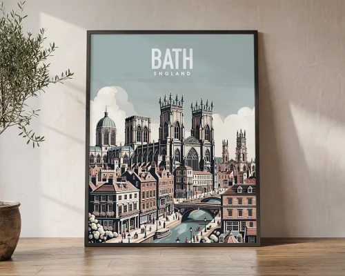 Bath Travel Poster — Vintage England Wall Art Print 1 | ArtPrintsVicky