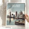 Smooth travel style art print of the Belfast skyline by ArtPrintsVicky