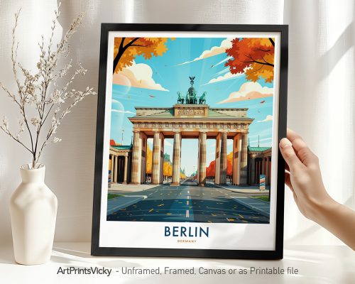 Berlin Brandenburg Gate Travel Poster