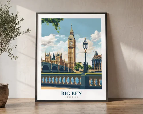 Big Ben – London Traditional Travel Print | ArtPrintsVicky