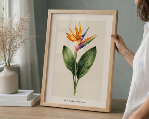 Bird of Paradise Print Botanical Wall Art Poster