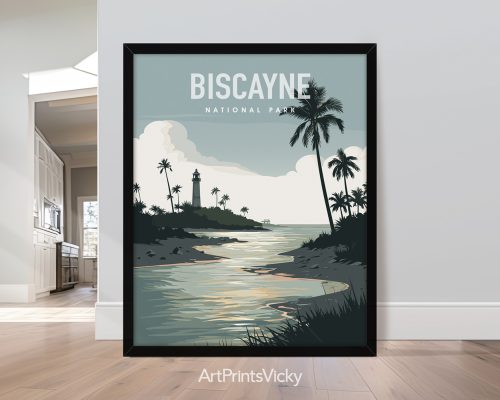 Biscayne Florida National Park vector illustration poster by ArtPrintsVicky