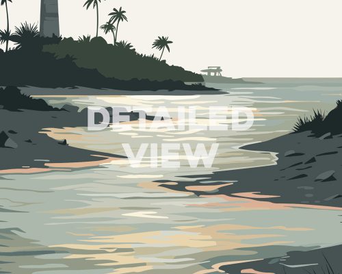 Biscayne Florida National Park vector illustration poster detail by ArtPrintsVicky