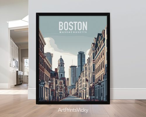 Boston Travel Poster Wall Art by ArtPrintsVicky