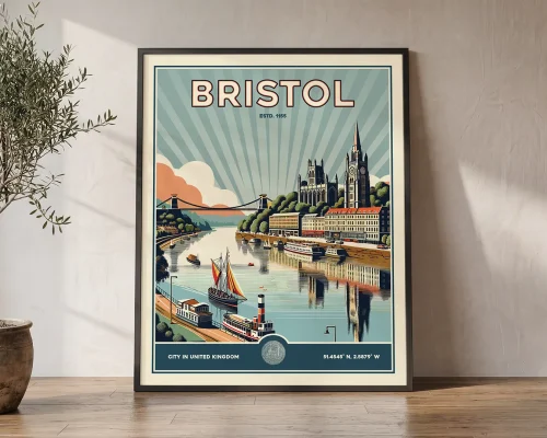 Bristol Travel Poster — Vintage Wall Art Print