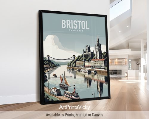 Bristol skyline in smooth colors travel art print by ArtPrintsVicky skyline in smooth colors travel art print by ArtPrintsVicky